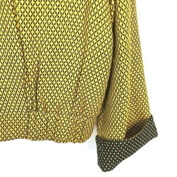 Eleanor P Brenner Vintage Yellow Diamond-Jacquard Button Jacket - Picture 5 of 8